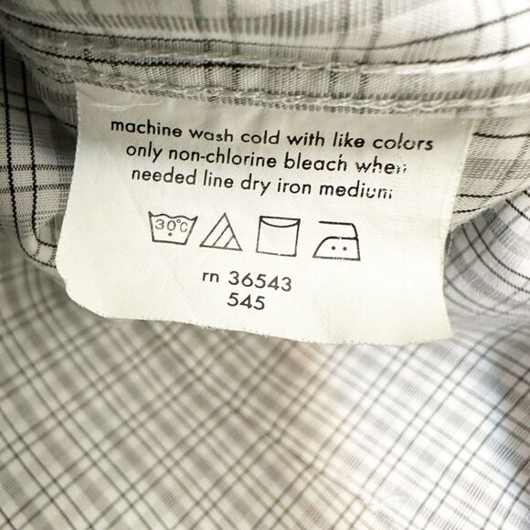 John Varvatos Long Sleeve Slim Fit Button Down Shirt Gray Stripe Size 16.5 - Picture 5 of 5